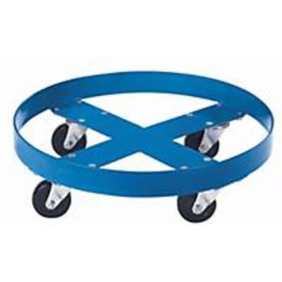Vatenroller, staal met poedercoating, B 610 x D 610 x H 125 mm, voor stalen vaten van 200 l, tot 350 kg