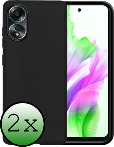 Hoesje 2 Stuks - Geschikt voor OPPO A58 - Sterk & Shockproof - Case Siliconen - Back Cover - Telefoon Hoes - Zwart