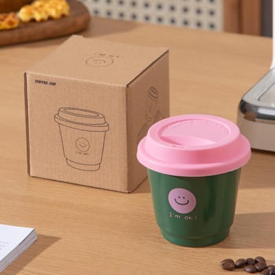 Tasse Simple Décontractée Mug Personnalisé avec Couvercle Tasse à Café de Bureau Tasse à Eau Souvenir Tasse en Céramique Cadeau 230ml