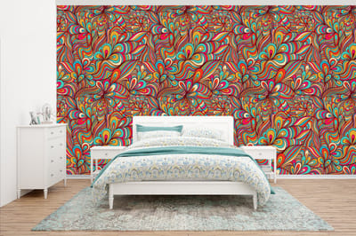 Behang - Fotobehang Design - Jaren 70 - Fantasy - Kleur - Breedte 500 cm x hoogte 280 cm