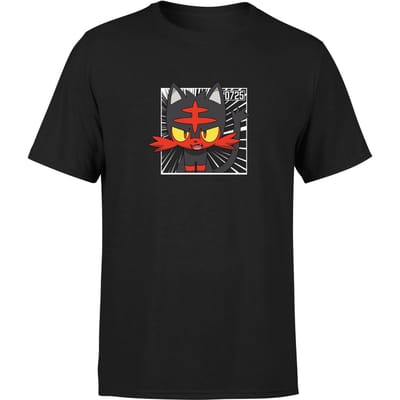 Pokemon Litten Men's T-Shirt - Black - S
