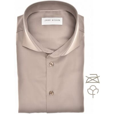 John Miller Overhemd Organic Cotton Non-Iron Shirt Midden Bruin / male