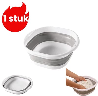 1 stuk - Opvouwbare wastafel voor huishoudelijk gebruik - Draagbare wastafel voor de badkamer - Multifunctionele en gemakkelijk op te bergen plastic wastafel - Grijs