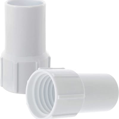 Set van 2 stuks 38 mm zwembadslangkoppelingen, zwembadslangkoppelingen, zwembadslangverbindingen, witte zwembadslangkoppelingen (geschikt voor reinigingsapparatuur)
