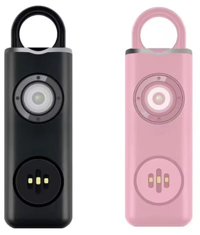 Luxyana® Pro Alarm Sleutelhanger Duo-pack - Effectieve Zelfverdediging - Zwart en Roze - USB Oplaadbaar - Makkelijk te bedienen en mee te nemen - Vooral geschikt als alarmknop voor ouderen, vrouwen en meisjes