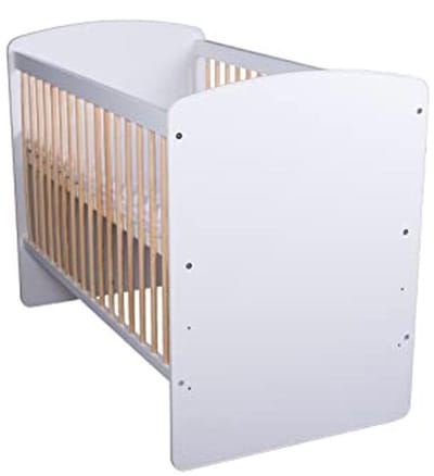 Babybed 120 x 60 cm met Matras en Lattenbodem - Verstelbaar in Hoogte - Gelakt Grenen Hout & MDF