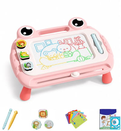Magnetisch Tekenbord voor Kinderen - Magnetisch & Uitwisbaar - voor Thuis, Tekenen & Krabbelen - voor Peuters 1-3 Jaar - Roze - 1 Stuk