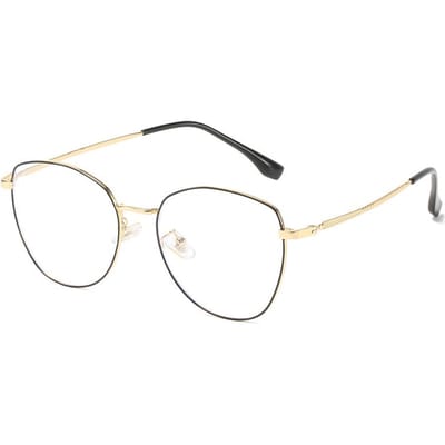 Metalen Polygon Dames Blauw Licht Blokkerende Myopie Bril Afgewerkt Vintage Onregelmatig Montuur Op Sterkte Bril 0 -0.5 -1.0 Tot -6.0 Myopia -0.5