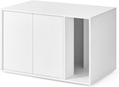 MAZAZU - Kattenbak - Kattenkast - Rechthoek - Wit - 80x50x50