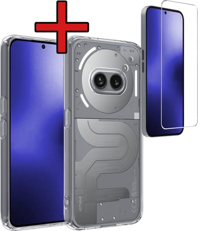 Hoesje - Met Screenprotector - Geschikt voor Nothing Phone (2a) - Sterk & Shockproof - Telefoon Hoes - Back Cover - Siliconen Case - Telefoonhoes - Transparant