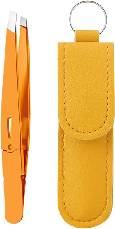 Pincet Gezichtshaar - Wenkbrauw Tang - Nauwkeurig Epileren - Ergonomische Grip - 9.4 cm - Oranje