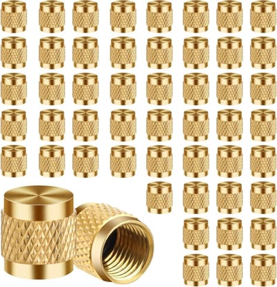 Ronde 1/4 inch flensdoppen voor eenvoudige installatie, 50 stuks, geschikt voor HVAC-systemen, koelkasten en fabrieken, met messing en neopreen O-ring afdichting