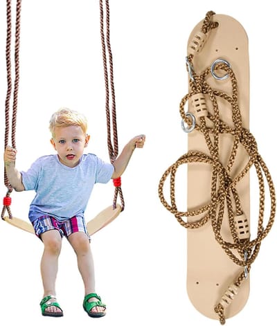 Schommelstoel Vervanging - Schommelzitje - Buiten Spelen - Antislip EVA Plank - 66 inch Ketting - Willekeurige Kleur