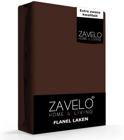 Zavelo Flanel Laken Bruin-Lits-jumeaux (240x260 cm)