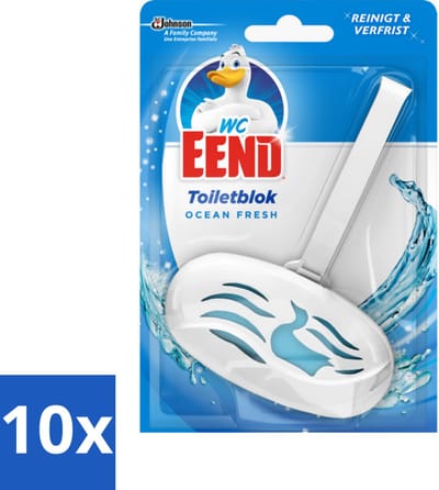10 x WC Eend - Ocean Fresh - Toiletblok - Frisse Oceaangeur bij Elke Spoelbeurt - 40 gr - Toiletblok - Frisse Oceaangeur - Reiniging Toilet - Kalkaanslag Voorkomen - Hygiëne Toilet