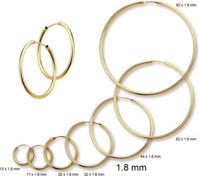 Huiscollectie 4013329 Gouden oorringen 1.8 mm