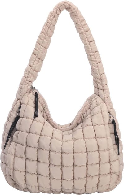 Grote Gewatteerde Puffer Tote Bag voor Vrouwen - Lichtgewicht Crossbody en Schouder Hoofdtas