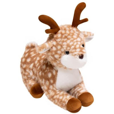 Lief Liggend Sikahert Pluche Speelgoed Gevuld Zacht Dier Kussen Simulatie Hert Cadeau Voor Kerstmis Verjaardag Verkrijgbaar In 253545Cm 25cm