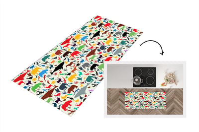 Keukenloper - Loper keuken - Regenboog - Dieren - Patronen - Kinderen - 120x50 cm - Keukenloper vinyl
