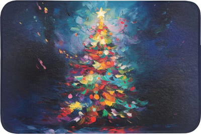 Badmat 90x60 cm - Antislip - Kerstboom - Kerst - Abstract - Kleurrijk - Badmatten voor badkamer - Badkamermat - Douchemat - Badkamer mat