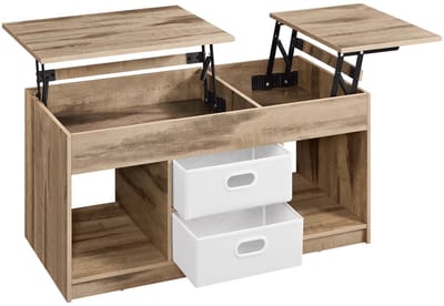 Salontafel - Bijzettafel - In Hoogte Verstelbaar - Woonkamer - Met Opbergruimte - 100 x 50 x 48