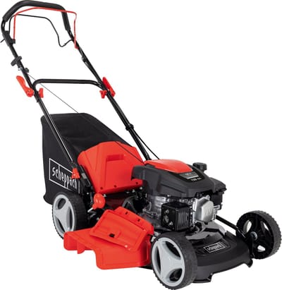 Scheppach Grasmaaier Benzine MS161-46 - Zelfrijdend - Mulchfunctie - 46cm maaibreedte - 4-takt - 150cc - 3,5pk - Voor tuinen tot 1000m² - met 55L opvangbak
