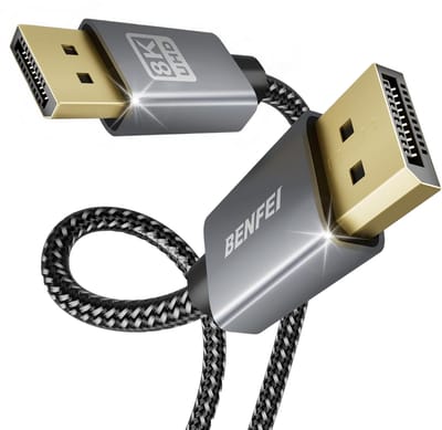 BENFEI Displayport Kabel - 8k 60hz - Gecertificeerde DP Kabel 32.4 GBps - Displayport 1.4 Kabel - Zilver 1.8M