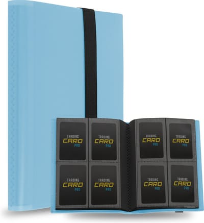 TradingCardPro - Lichtblauwe verzamelmap binder - Map voor 160 Kaarten - 20 Pagina’s - 4 Pocket - A5 Formaat - Premium Kwaliteit - Binder lichtblauw