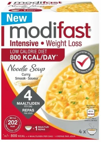 Modifast Intensive Soep Curry Noodle - 3 x 220 gr - Voordeelverpakking