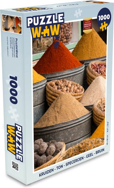 Puzzel Kruiden - Ton - Specerijen - Geel - Bruin - Legpuzzel - Puzzel 1000 stukjes volwassenen