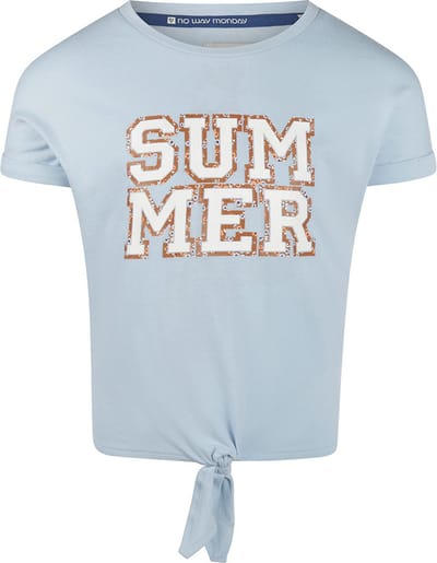 No Way Monday - Meisjes Shirt - Light Blue - Maat 104