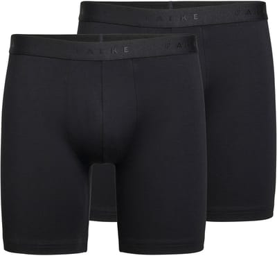 FALKE Daily Comfort Long Leg 2-Pack huidvriendelijk elastisch katoen broek van onderlaag heren zwart - maat S