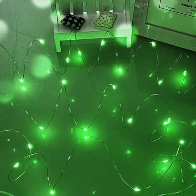 5 meter groene LED fairy lights op batterijen voor Halloween, Kerst en St. Patrick's Day decoratie
