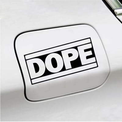 Bumpersticker - Dope - 7,4 X 14,8 - Zwart