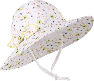 Kinderzonnehoed - Baby Zonnehoed Meisjes - Zomerse Bescherming - Bloemenpatroon - SPF 50+ - Multi