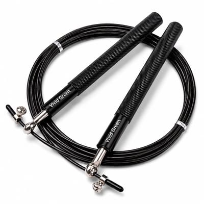 Vivid Green - Professioneel Sport Springtouw met Teller - Touwtje Springen – Volwassenen – Kinderen - Speedrope – Jump Rope - Zwart
