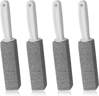 Reinigingsstenen voor dieptereiniging, 4 stuks met handvat, ideaal voor toilet, keuken en badkamer, verwijdert kalkaanslag en hardnekkige vlekken