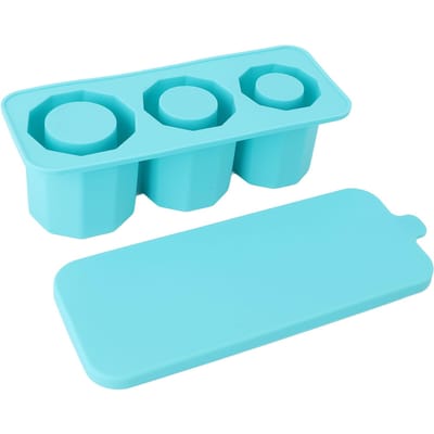 Tumbler IJsvorm Makkelijk Vullen Siliconen 3 Holtes Cilindervormige IJskring voor Whiskey Koude Drank Meerblauw meer blauwe kleur