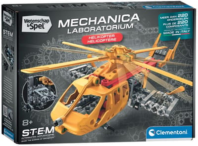 Clementoni Helikopter Bouwpakket - Heli met Draaiende Rotoren en Tandwielen - STEM Mechanica - Helicopter Speelgoed voor Kinderen