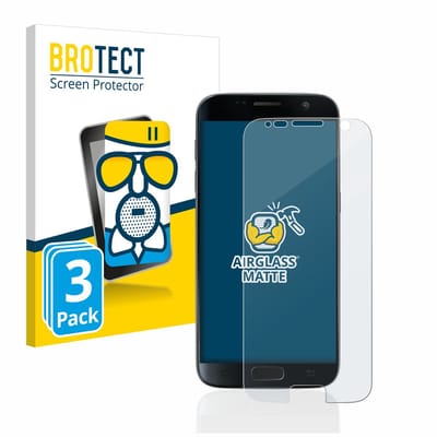 BROTECT - Screenprotector voor Samsung Galaxy S7 - Folie Beschermfolie Beschermglas matte 3 Stuks