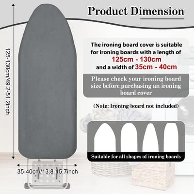 Strijkplankovertrek Katoen Elastisch voor Strijkplanken 125-130x35-40cm Grijs