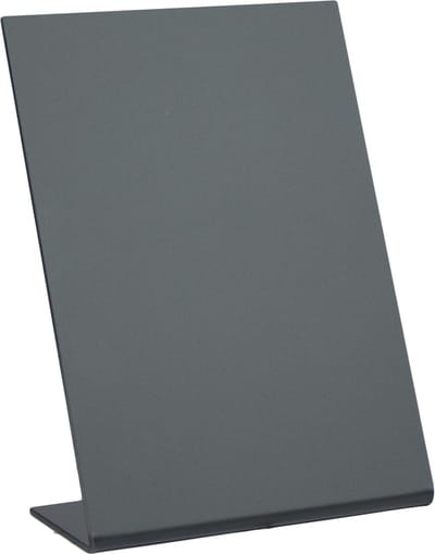 Securit® L-vormig A6-krijtbord van acryl in zwart