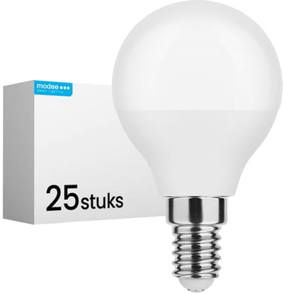 Modee E14 LED Lamp 4.9W - 470lm - 2700K - Warm Wit - LED Globe Mini P45 - Vervangt 40W Halogeen Gloeilamp - 25 stuks