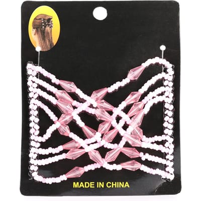 Dames Meisje Magie Makkelijk Haar Beads Schuif Rekbaar Kam Clip Uitrekbaar Haarspeld Roze roze