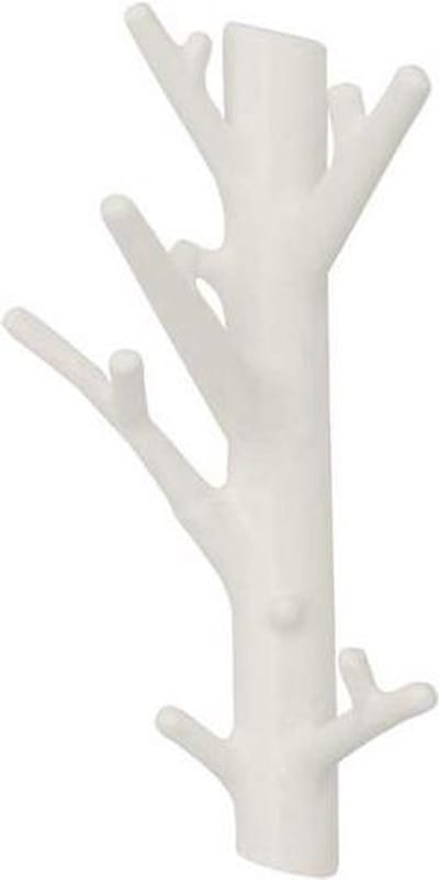 Bosign Design Ophanghaak Tak wit glanzend in gegoten zink -  8,5 x 17 x 6 cm