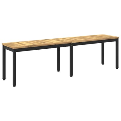 vidaXL - Tuinbank - 161 - x - 35 - x - 45 - cm - Massief - Acacia - Hout - Wit - en - zwart