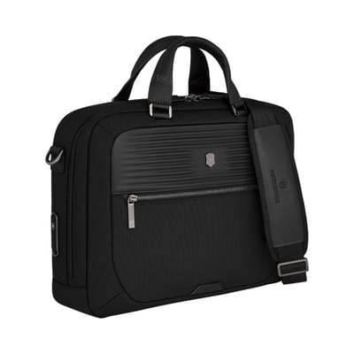 Mallette Compacte Mythique Victorinox avec Compartiment pour Ordinateur Portable et Pochette de Voyage Personnalisée Premium Noir 14 pouces, Design, Design, 13L, [Code Produit