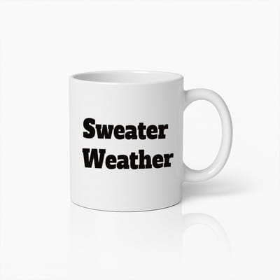 Gezellige Sweater Weather Mok – Perfecte Koffiemok voor Herfst en Winter – Witte Keramische Mok – 330ml