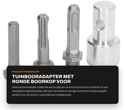 Dailygoods - Tuinbooradapter Met Ronde Boorkop voor Tuingereedschap