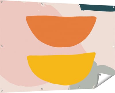 Gards Tuinposter Abstracte Kunst in Scandinavische Stijl - 150x100 cm - Tuindoek - Tuindecoratie - Wanddecoratie buiten - Tuinschilderij